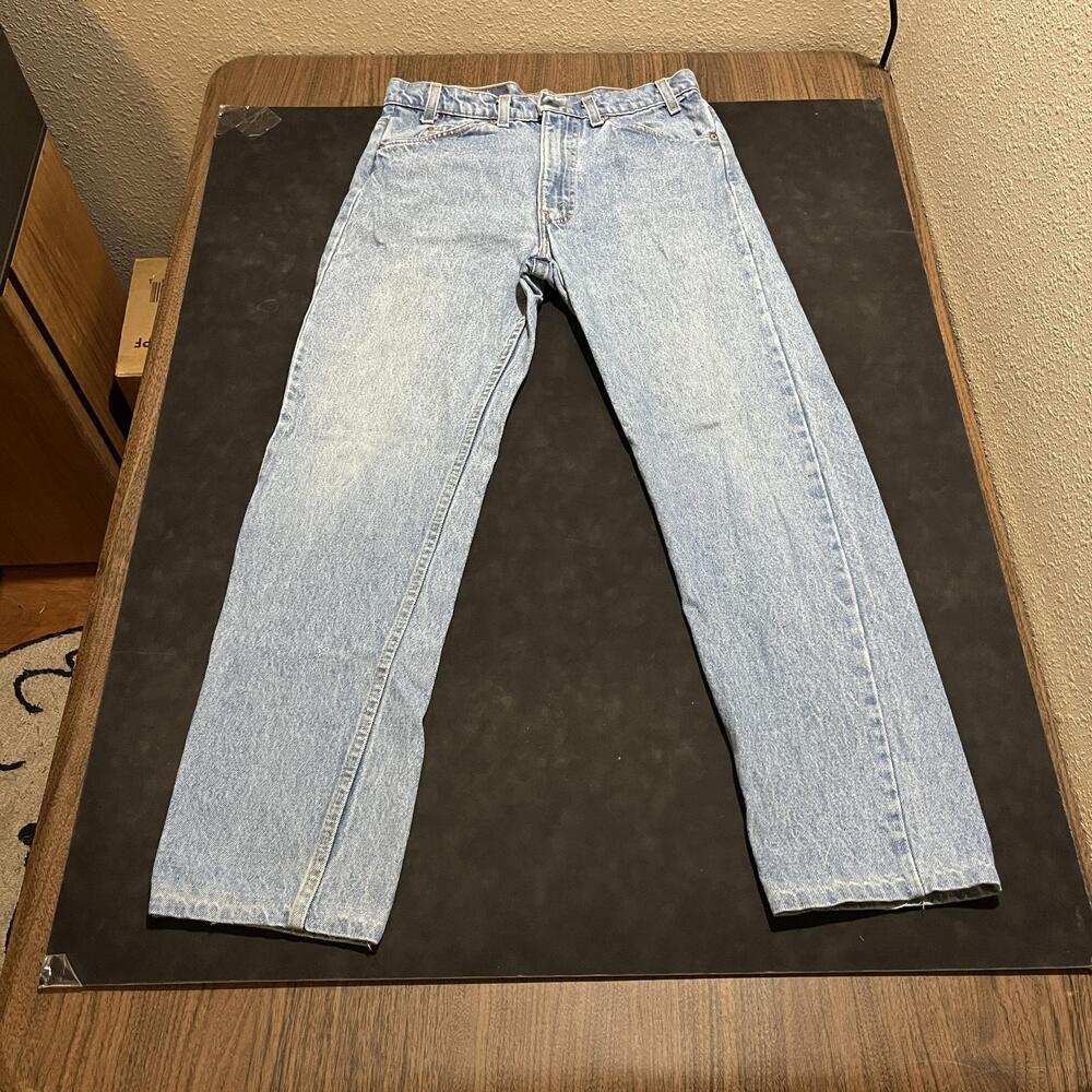 Vintage Levis 505 High Rise Jeans Mens 32x32 Light Wash Blue Denim USA 90s